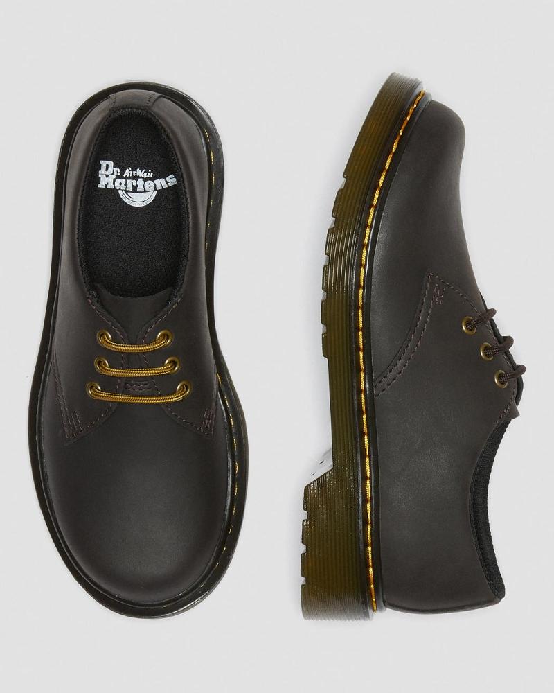 Dr Martens Junior 1461 Wildhorse Leren Schoenen Kinderen Donkerbruin | NL 100JPQ